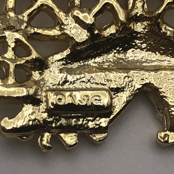 VTG AJC Day At The Carnival Gold tone Brooch Pin With Moving Rhinestone Ferris - Picture 4 of 4